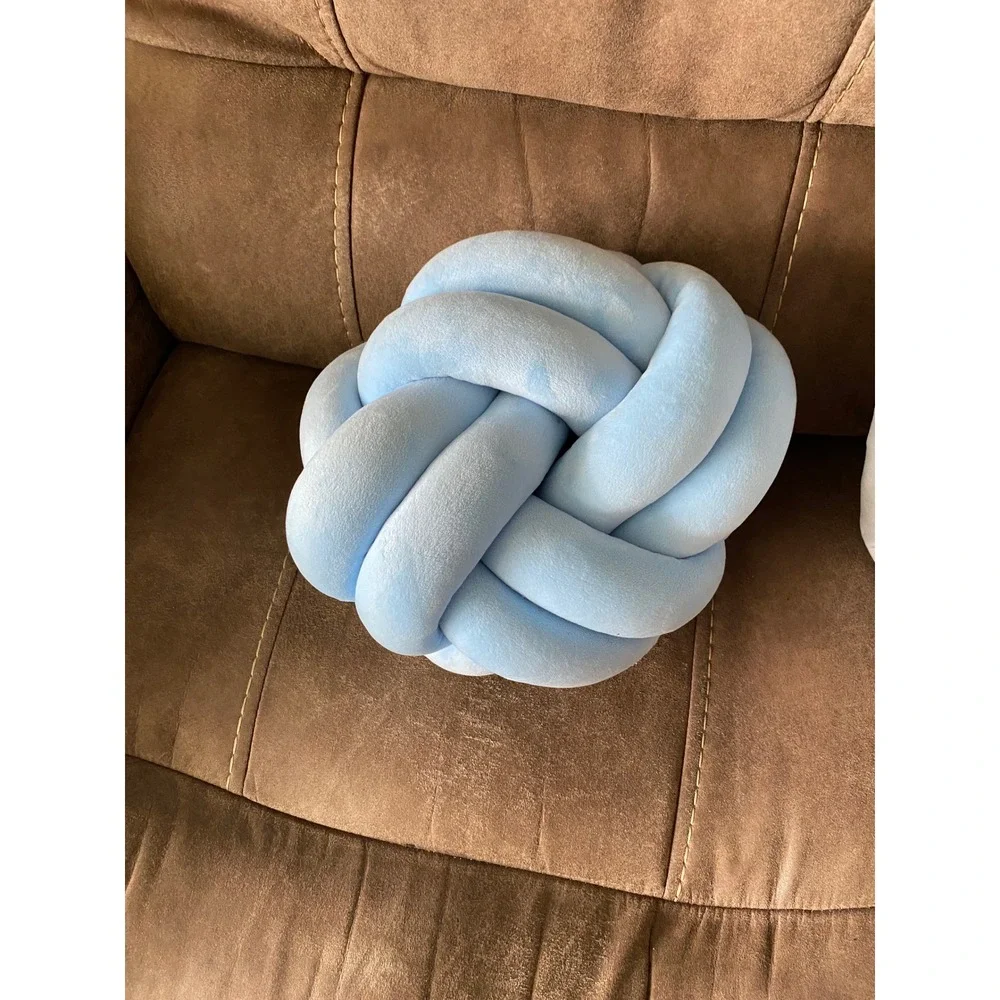 Unbranded Knot Pillow Home Decor Small Light Blue Soft Plush Decorative Cushion